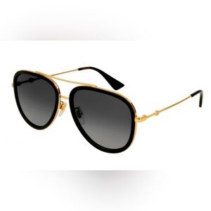 Gucci black gold Aviator sunglasses